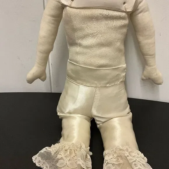 Vintage Antique 1800s Rare Chinese Head Doll 16 Tall With Handmade Clothing